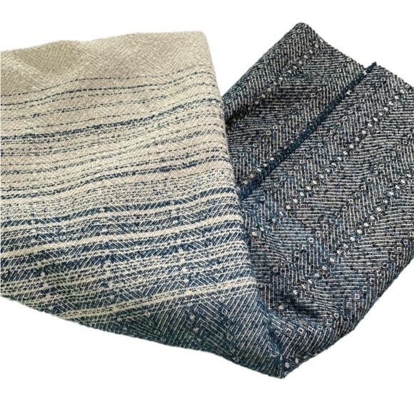 Lucky Brand Striped Kimono Poncho Sweater Wrap Ombre Open Front Fringe Hem Boho - Picture 12 of 14